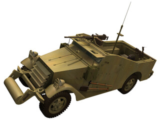 Fototapeta premium 3d Rendering of a American WW2 Half Track Scout