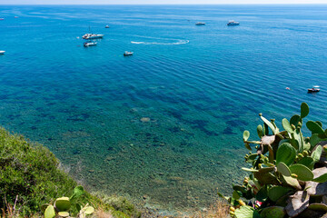 Fototapeta na wymiar Italy, Campania, Marina di Casal Velino - 12 August 2019 - The beautiful sea of ​​Marina di Casal Velino