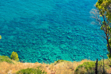 Italy, Campania, Monte Corice - 12 August 2019 - The paradise sea of ​​Marina Corice