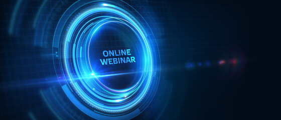 Business, Technology, Internet and network concept. Webinar e-learning. Training concept.3D illustration.