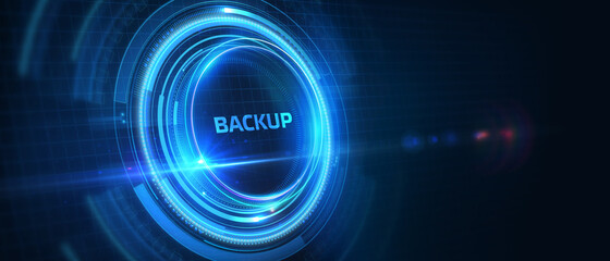 Business, Technology, Internet and network concept. Backup storage data internet technology. 3D illustration.