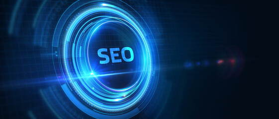 Business, Technology, Internet and network concept. SEO Search engine optimization marketing ranking.3D illustration.