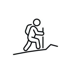 Hiking Icon - Symbol of Outdoor Activity - Vector