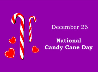 December 26 - National Candy Cane day Poster design concept of vector illustration art