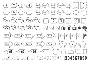 数字のポイントアイコン 手描き