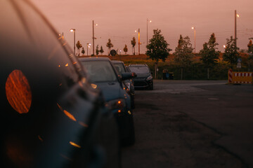 parked cars on a street in a residential neighborhood