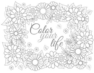 vector floral decorative coloring frame card color your life
