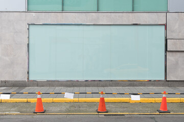 Shop Boutique Store Front with Big Window and Place for Name