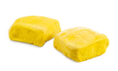 yellow tofu isolated on white background. soft yellow tofu isolated on white background. fresh yellow tofu isolated on white background