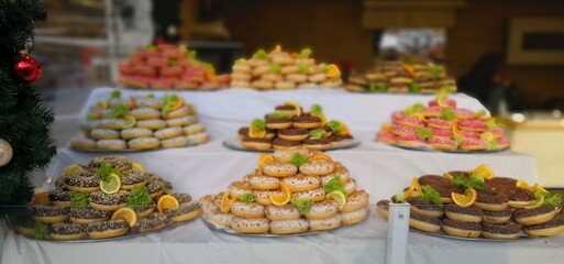 Colorful Sweet Doughnut Dessert Dishes