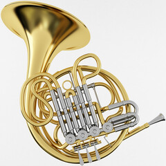 Obraz na płótnie Canvas 3d Rendering of a French Horn