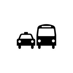 Symbol sign. Ground transportation pictogram, ground transportation sign