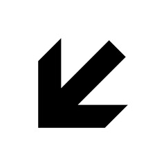 Symbol sign. Left and down arrow pictogram. Left and down arrow sign