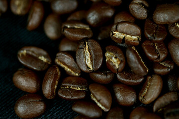 Coffee bean close up texture background