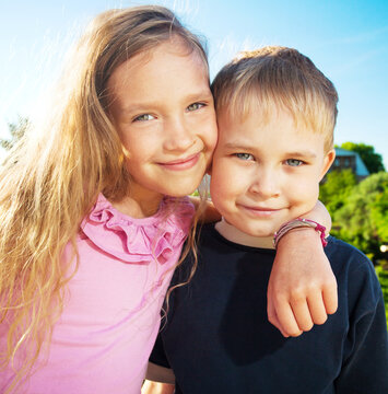 Happy children at summer