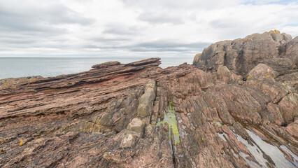 Rocks at Siccar Point, Berwickshire, Scotland.