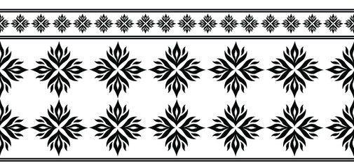 Saree border design concept of floral art isolated on white background is in Seamless pattern