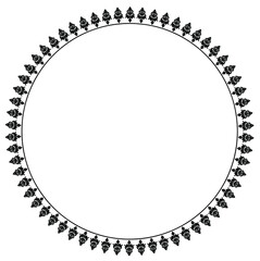 Round face design concept of vintage floral pattern isolated on white background