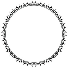 Round frame peacock design isolated on white background 