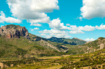 Fototapeta na wymiar Mountains of the Pyrenees in Spain in a sunny day