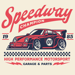 vintage retro shirt design of racing car © bazzier