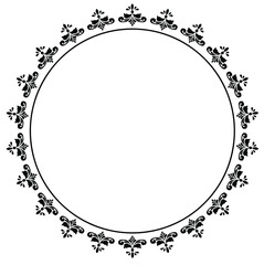 Round frame design concept of floral pattern isolated on white background