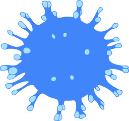 Vector drawing outline of human Coronavirus isolated on white background. Coronavirus 2019-nCoV. Sign caution coronavirus. Stop coronavirus. Vector illustration.