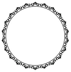 Round frame design concept of floral pattern isolated on white background