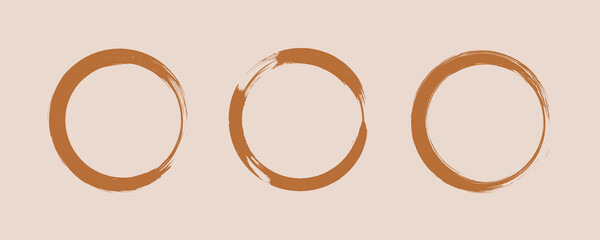 Set of coffee prints. Abstract circular footprints