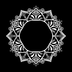 Mandala Floral hand drawn oriental style. use for Henna , tatoo, yaga, fabric ,moraccan .