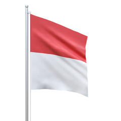 Solothurn (cantons of Switzerland) flag waving on white background, close up, isolated. 3D render