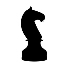 Chess piece icon of black figure isolated on white background in flat style. Chess game icon. Vector stock illustration