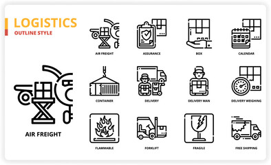 Logistics icon set