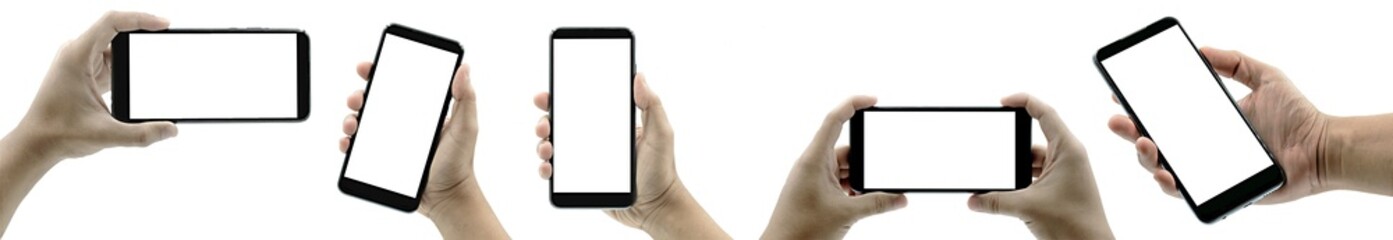 Smartphone similar to iphone xs max with blank white screen for Infographic Global Business Marketing Plan , mockup model similar to iPhonex isolated Background of ai digital investment economy. HD