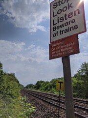 Obraz premium Railway Crossing Warning Sign