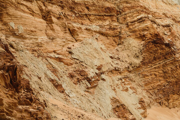 Sand pit. Mining of sand and clay. Natural texture.