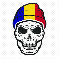 country flags with skull