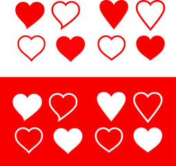 Set of hearts szmbols