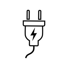 Electric plug line icon vector