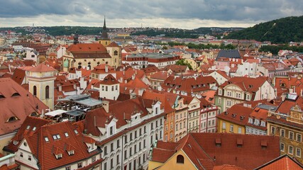 Fototapeta premium Panoramic view of Prague - Prague from a bird's eye view