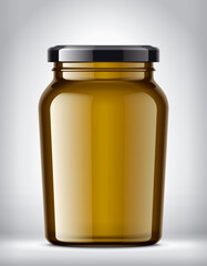 Glass Jar on Background. 