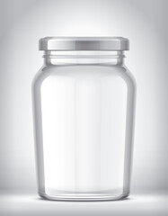 Glass Jar on Background. 