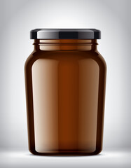 Glass Jar on Background. 