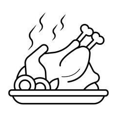 Roast turkey or chicken dinner icon