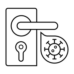 Virus, door knob icon vector