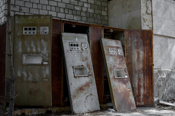 The soviet vending soda machine in Pripyat, Chernobyl