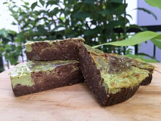ฺBanana chocholate brownies mixed green tea cheesecake