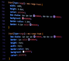 Modern CSS3 cascade style sheet programming code for HTML coding.