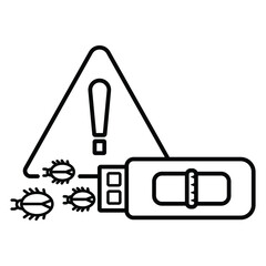 trojan virus on usb flash drive icon