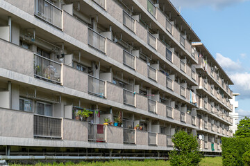 Obraz premium 春日部市にある団地の風景 埼玉県春日部市 日本